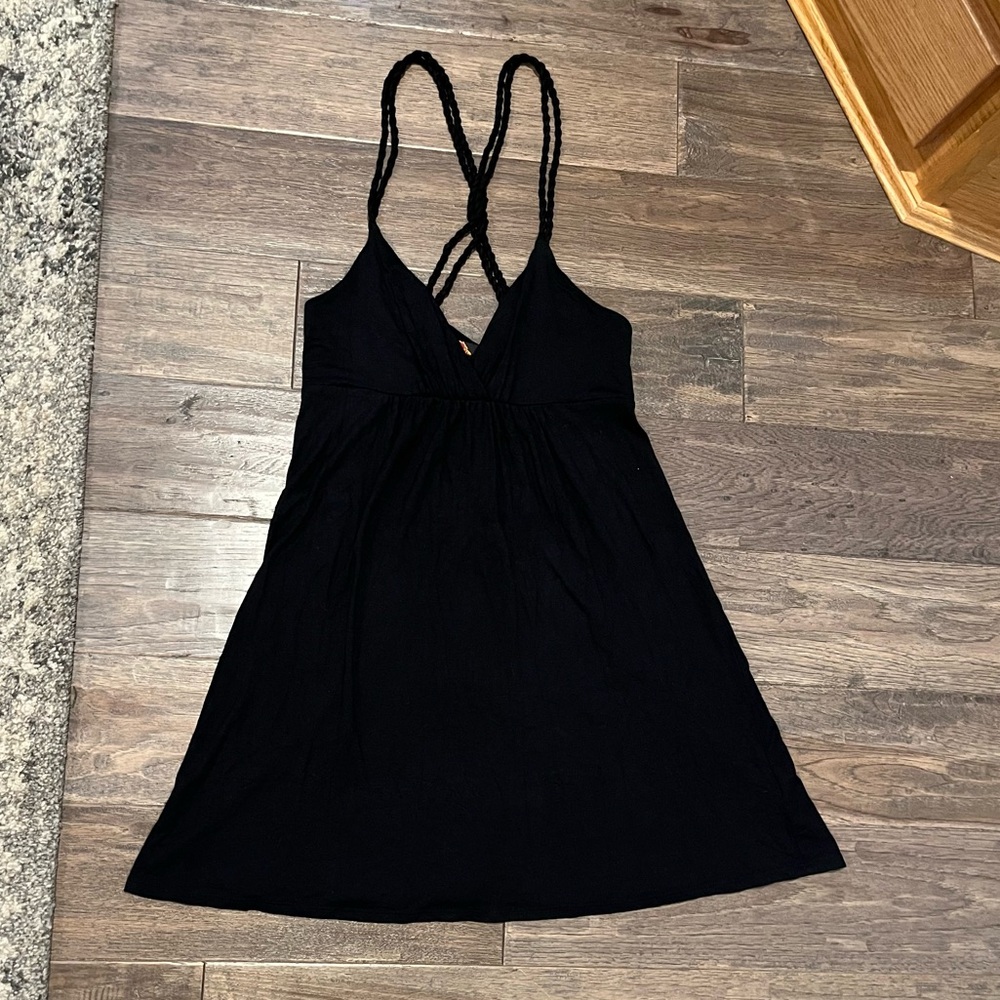 Forever 21 Y2K Black Braided Razor Back Sundress Size Small